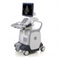 GE logiq e9 ultrasound machine on a cart