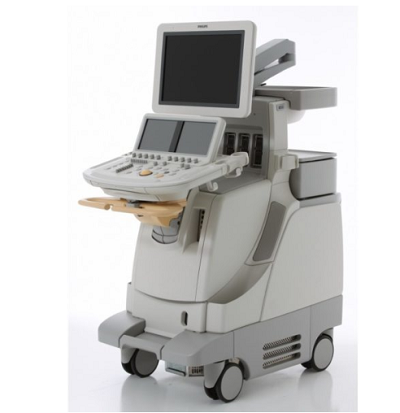 Philips ie33 ultrasound machine on a cart